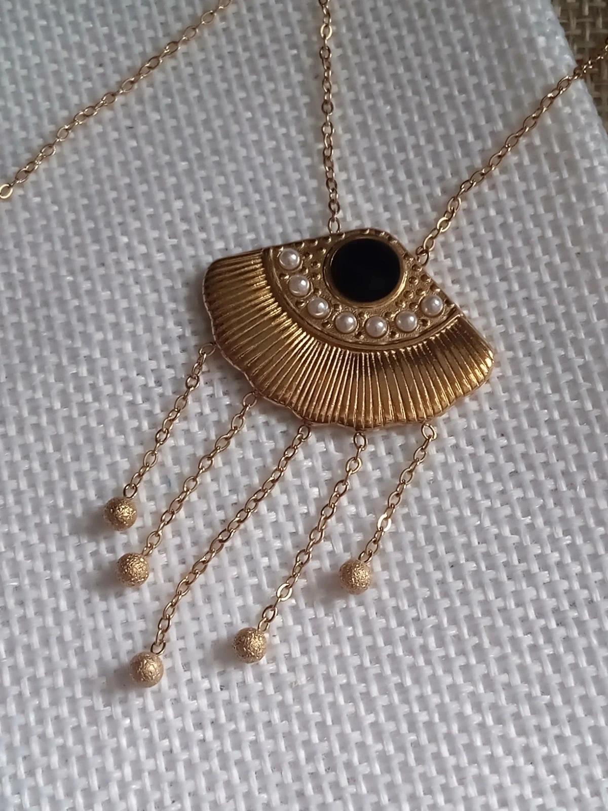 Collar bohemio oro y negro – photo 2